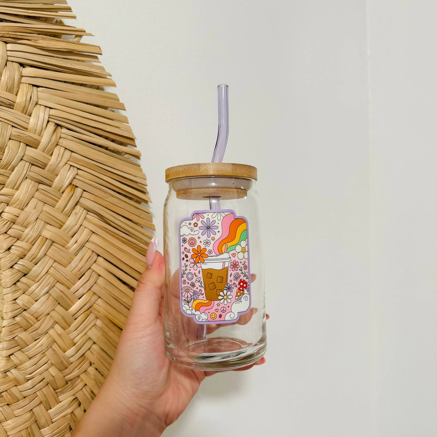 Iced Coffee Retro Glass | Iced Coffee Glass | GLASS ONLY