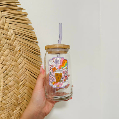 Iced Coffee Retro Glass | Iced Coffee Glass | GLASS ONLY