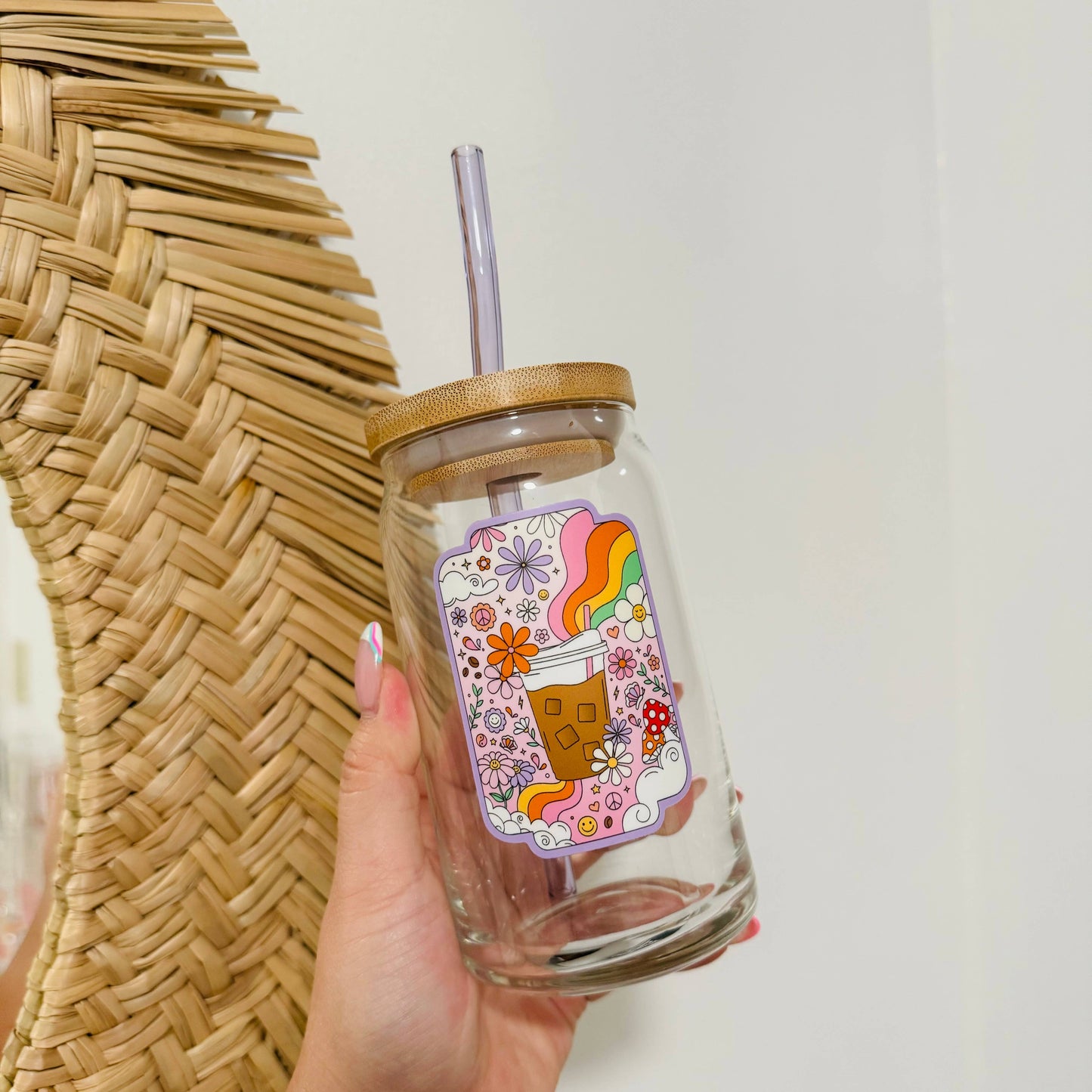 Iced Coffee Retro Glass | Iced Coffee Glass | GLASS ONLY