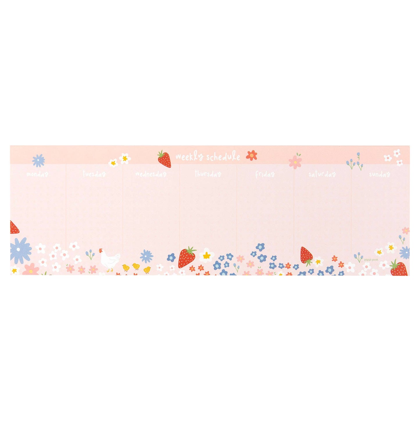 Strawberry Weekly 4x12 Notepad