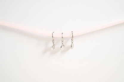 18K Gold Stainless Steel Smiley Face Huggie Charm Earrings