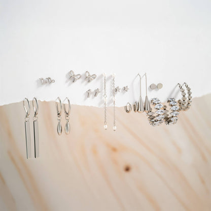 18K Gold PVD Stainless Steel Marquis CZ Stone Hoop Earrings