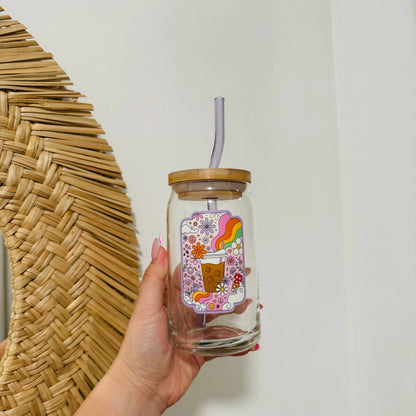 Iced Coffee Retro Glass | Iced Coffee Glass | GLASS ONLY