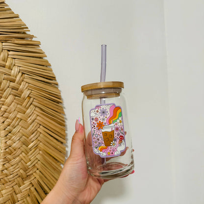 Iced Coffee Retro Glass | Iced Coffee Glass | GLASS ONLY