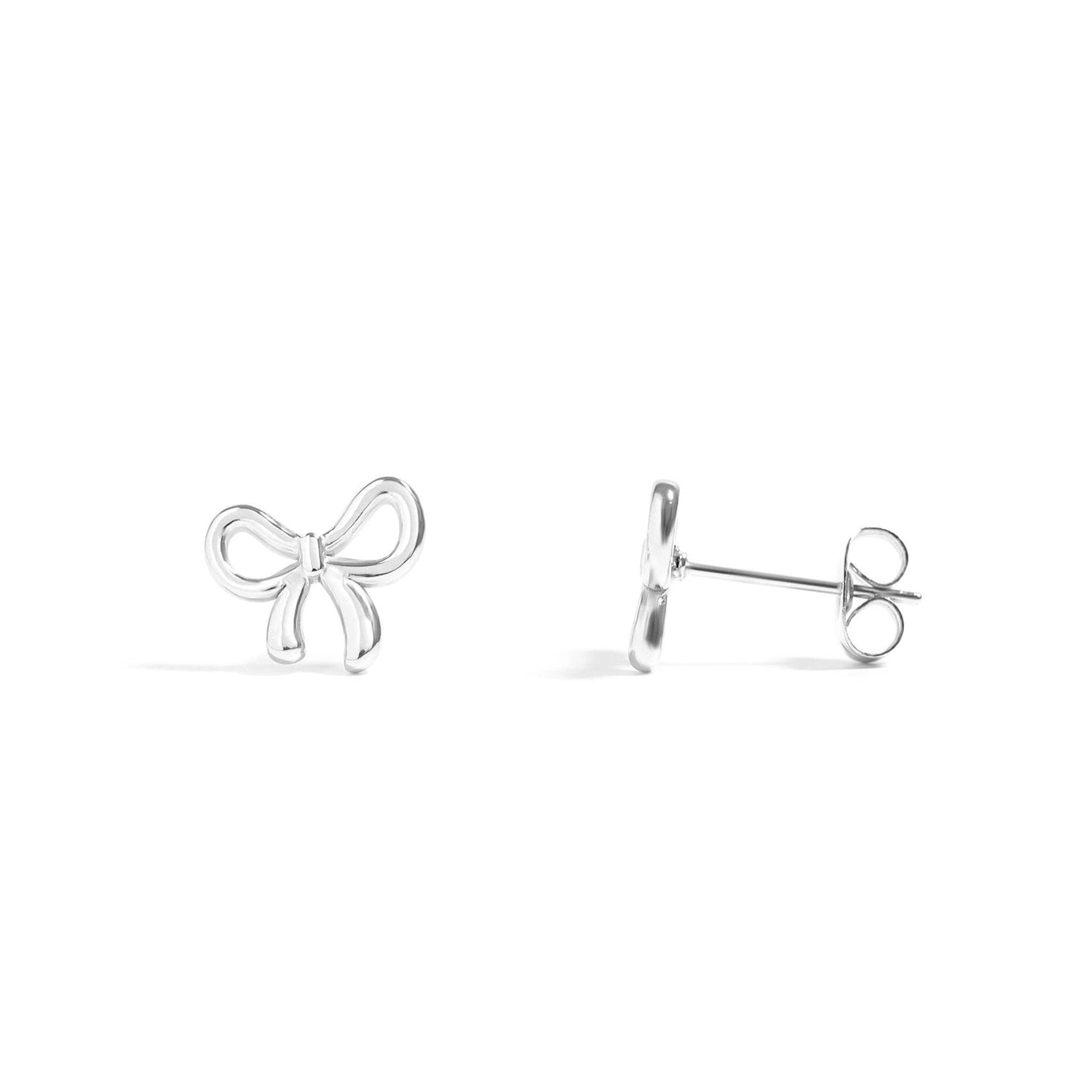 18K Gold PVD Stainless Steel Bow Stud Earrings